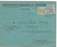 SP270/ TP 420-527  S/L. Administration Communale De Awenne C. Grupont 1946 > Bruges - Covers & Documents