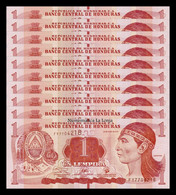 Honduras Lot 10 Banknotes 1 Lempira 2019 Pick 96d SC UNC - Honduras