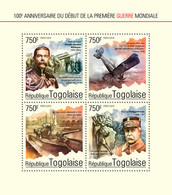 2014 TOGO MNH. THE FIRST WORLD WAR   |  Yvert&Tellier Code: 4194-4197  |  Michel Code: 6334-6337 - Togo (1960-...)