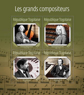 2014 TOGO MNH. THE GREAT COMPOSERS   |  Yvert&Tellier Code: 4214-4217  |  Michel Code: 6324-6327 - Togo (1960-...)
