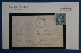 AP4 FRANCE BELLE LETTRE 1874  PLEINE FOUGERES  POUR CHATEAU GANTIER+BORDEAUX +  AFFRANCHISSEMENT PLAISANT - 1870 Ausgabe Bordeaux