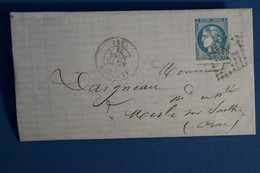 AP4 FRANCE BELLE LETTRE 1871 ALENCON POUR MESLE +BORDEAUX +  AFFRANCHISSEMENT INTERESSANT - 1870 Bordeaux Printing
