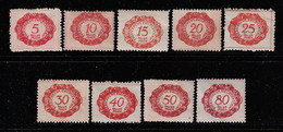 LIECHTENSTEIN 1920  POSTAGE DUES SCOTT J1-J9 - Postage Due