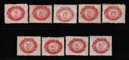 LIECHTENSTEIN 1920  POSTAGE DUES SCOTT J1-J9 - Strafportzegels