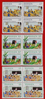 RWANDA RUANDA 1990 MNH ANNEE INTERNATIONAL DE L'ALPHABETISATION BLOC OF FOUR - Ongebruikt