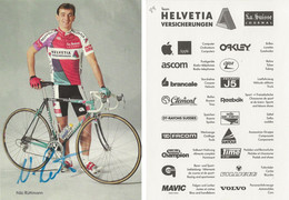 CARTE CYCLISME NIKI RUTTIMANN SIGNEE TEAM HELVETIA 1989 - Wielrennen