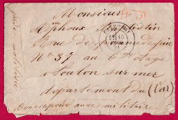 GUERRE 1871 SATHONAY EN PP ROUGE GARDE MOBILE POUR TOULON VAR TEXTE DU CAMP DE SATHONAY LETTRE COVER FRANCE - Guerre De 1870