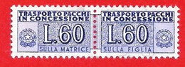 1946/81 (7/l) Pacchi In Concessione Filigrana Stelle Il Lire 60 - Usato - Concessiepaketten