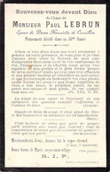 Avis De Déces - Image Pieuse - Paul Lebrun époux De Henriette De Cor,illon - 56 Ans - Valenciennes - Obituary Notices