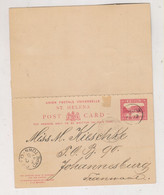 SAINT HELENA ISLAND 1897 Nice Postal Stationery To JOHANNESBURG TRANSVAAL SOUH AFRICA - St. Helena