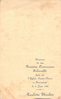 Souvenir Prière Communion Solennelle église St Pierre à Fourmien Le 9 Juin 1935 - Paulette Chorlet - Kommunion Und Konfirmazion