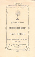 Souvenir Image Pieuse Communion Solennelle Paul Boone - Dunkerque - 19 Juin 1919 - Comunión Y Confirmación