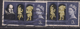 GB 1964 QE2 3d Shakespeare Festival Error Colour Shift On Sleeve SG 646 ( D1200 ) - Varietà, Errori & Curiosità