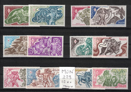 Monaco - Yvert 1288-9, 1342-3, 1387-8, 1435-6, 1494-5, 1545-6 - Scott#B100-111 - Croix-Rouge, Red Cross, Hercule - Unused Stamps