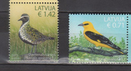 2015 Latvia Birds Of Latvia Issue 2v MNH** MiNr. 947 - 948 Eurasian Golden Oriole Golden Plover Animals Fauna - Latvia