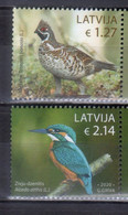 2020 Latvia Birds Of Latvia Issue 2v MNH** MiNr. 1106 - 1107 Hazel Grouse Kingfisher Animals Fauna - Latvia