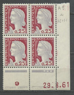 France - Frankreich Coin Daté 1960 Y&T N°1263 - Michel N°1316 *** - 25c Marianne De Decaris - 1960-1969
