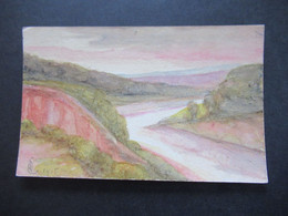 GB Post Card Selbst / Handbemalt Aquarell Landschaft Künstler AK Signiert!! - Sonstige & Ohne Zuordnung