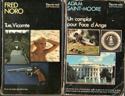 Lot 2 Romans Espionnage - Adam Saint Moore Un Complot Pour Face D'ange & Fred Noro Tue' Vicomte - Fleuve Noir