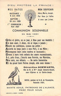 Souvenir De Communion Solennelle - Image Pieuse - 24 Mai 1931 Gérardine Schwartz à Bavai - Dieu Protège La France - Comunión Y Confirmación