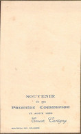 Souvenir De 1ere Communion - Image Pieuse - 15 Aout 1929 - Ernest Cartigny - Comunión Y Confirmación