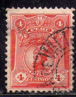 PERU' 1909 FRANCISCO PIZARRO CENT. 4c USATO USED OBLITERE' - Peru