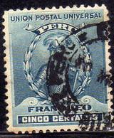 PERU' 1896 1900 FRANCISCO PIZARRO CONQUEROR OF THE INCA EMPIRE 1899 CENT. 5c USATO USED OBLITERE' - Peru