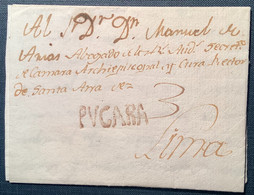 PUCARA 1811 (Tizòn 3  „EXT“) Entire Letter Sandia>Lima (Peru Colonial Period Pukara Puno Perou Cover Prephilately Spain - Perù