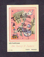 Carte Parfum TOURBILLON DE PARIS DE JUSSY-ST JAMES - Anciennes (jusque 1960)