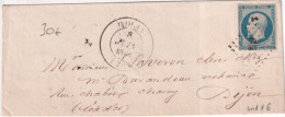 1854 - COTE D'OR - REPUBLIQUE 25c Sur ENVELOPPE De NOLAY Avec T14 + PC (IND 16) - 1852 Louis-Napoleon