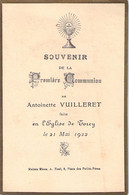 Souvenir De 1ere Communion - Image Pieuse - Antoinette Vuilleret - Eglise De Torcy - 21 Mai 1922 - Comunión Y Confirmación