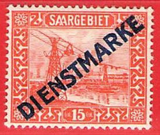 MiNr.12 D X (Falz) Deutsche Abstimmungsgebiete  Saargebiet Dienstmarken - Dienstmarken