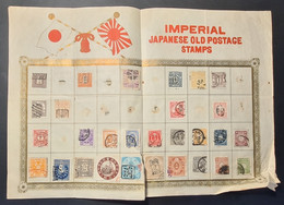 JAPAN - IMPERIAL OLD POSTAGE STAMPS - On A Decorative Sheet - For Condition See Scan! - Colecciones & Series