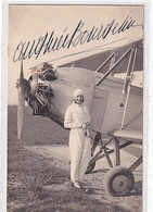 ANDREE BOURDELIN   DEVANT AVION     AUTOGRAPHE                   PHOTO SCHERRER   LYON - Parachutting