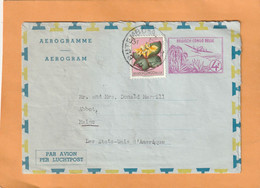 Belgian Congo Aerogram Mailed - Brieven En Documenten