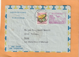 Belgian Congo Aerogram Mailed - Cartas & Documentos