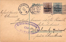Carte Postale - Entier Postal - Timbre D'allemagne Avec Surcharge 5C Et 3C - Cachet Censure - 18 Juin 1916 Brussel - Cartes Postales 1909-1934