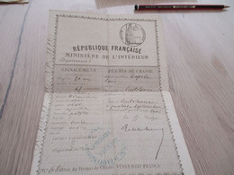 Permis De Chasse Tarn ET Garonne Castelsarrasin 1883 - Historische Dokumente