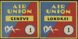 1923 - 1933 AVIATION AIR UNION (deviendra Air France En 1933) Etiquettes Bagage (Luggage Labels) - Andere & Zonder Classificatie
