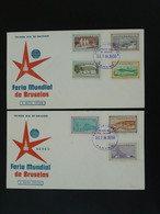 FDC (x2) Exposition Universelle Bruxelles 1958 Panama Ref 102952 - 1958 – Brüssel (Belgien)