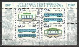 BULGARIA - 2001 - Tramways - PF Obl - Oblitérés
