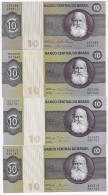 Brazil 4 Banknote Amato-138 / 141 Pick-193 B/e 10 Cruzeiros 1974 / 1980 Emperor D. Pedro II Unc - Brésil