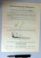 Airplan, Jouets D'aviation - J. Durandeaux, Aviateur, 12 Rue Ramus (Paris 20) - Luchtvaart