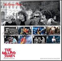 GROSSBRITANNIEN GRANDE BRETAGNE GB 2022 MUSIC GIANTS VI -THE ROLLING STONES SET 8V FDC SG 4614-21 MI 4895-902 YT 5295-30 - 2021-... Dezimalausgaben