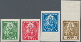 Ungarn: 1932, 1 P - 10 P Madonna 'Patrona Hungariae', Complete IMPERFORATED Set, 5 P And 10 P From S - Ongebruikt
