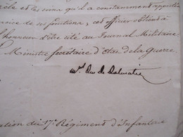 LAS Autographe Signée Paris 1833 Duc De Dalmatie Ministre De La Guerre Inspection Armement Et Satisfaction Dancausse Lt - Autografi