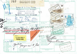 Belgique Timbres Chemin De Fer N° 380 + 387 + 452 X 2 Sur Bordereau Bastogne 21-06-1983 - 1952-....