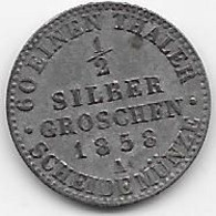 Allemagne - Schaumburg Lippe - 1/2 Groschen 1858 - Argent - Sonstige & Ohne Zuordnung