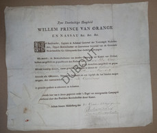 Document 1785 Oost-Indische Compagnie - Willem Van Oranje: Aanstelling  (PP13) - Manuscripten