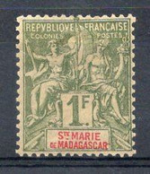 SAINTE MARIE DE MADAGASCAR Timbre Poste N° 13* Charnière TB Cote : 66€00 - Unused Stamps